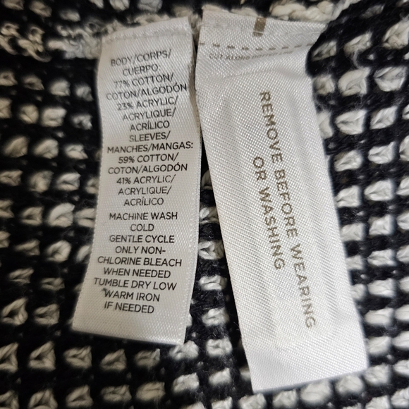 NWOT Ann Taylor Loft Black & Cream Knitted Sweater - Picture 4 of 5